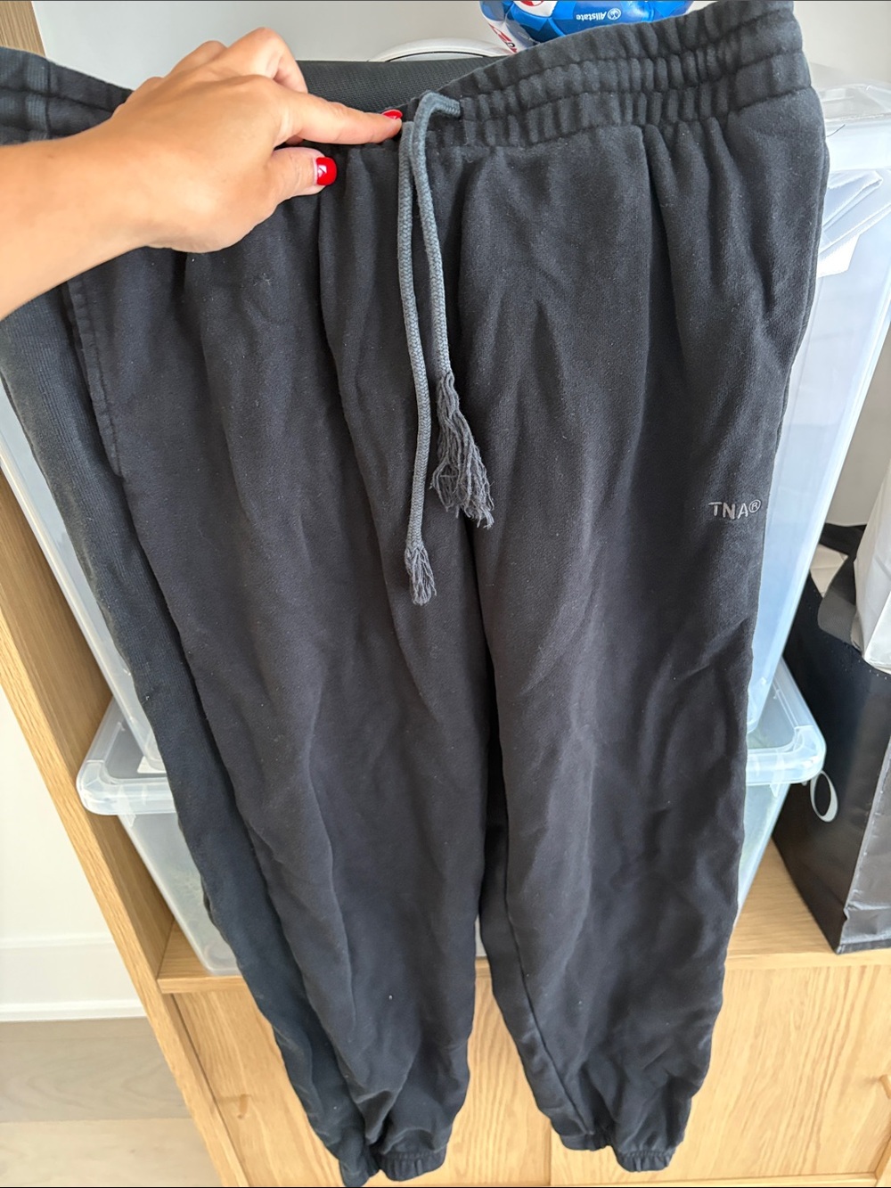 TNA Black Drawstring Sweatpants